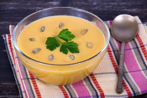 Soupe à la crème de citrouille pomme — Photo