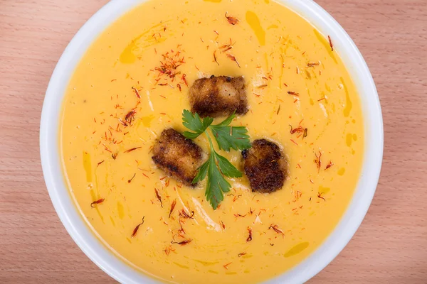 Soupe à la crème de citrouille pomme — Photo