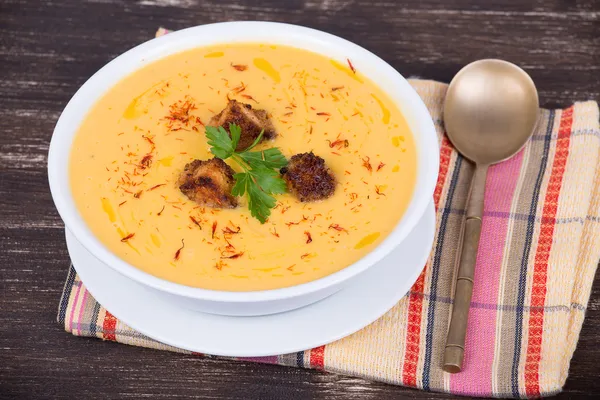 Soupe à la crème de citrouille pomme — Photo