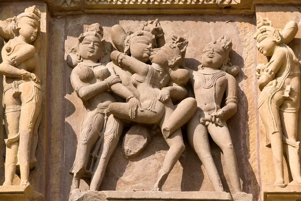Erotický chrám v khajuraho, Indie. — Stock fotografie