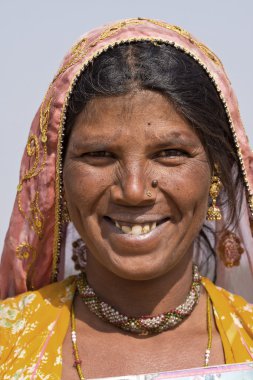 bir Hint kadının pushkar rajasthan, Hindistan portresi