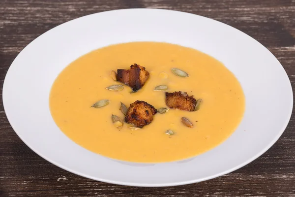 Soupe à la crème de citrouille pomme — Photo