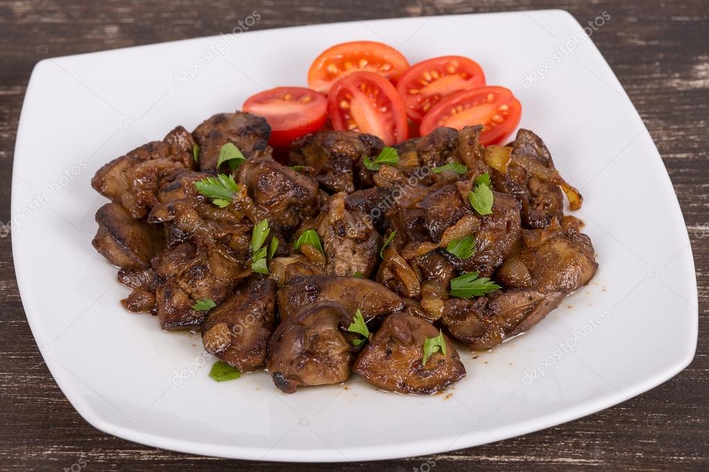 Chicken liver stir fry — Stock Photo © OlegDoroshenko #33865579