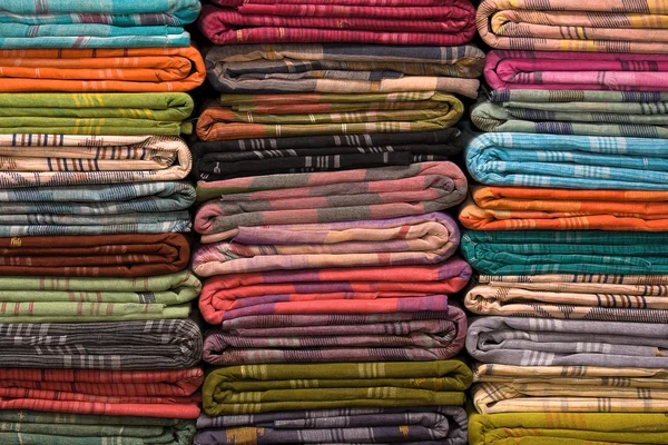 Colorful fabric rolls — Stock Photo, Image