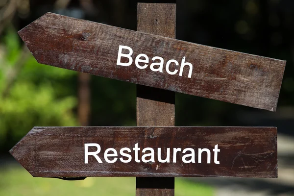 Information pointer sign in resort — Stock Photo, Image