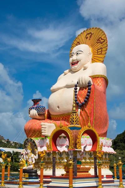 Šťastný buddha socha, ostrova koh samui, Thajsko — Stock fotografie