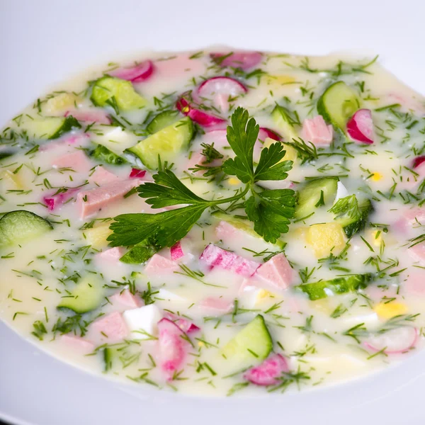 Sopa de legumes (okroshka  ) — Fotografia de Stock