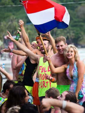 Dolunay parti içinde koh Samui, Tayland.