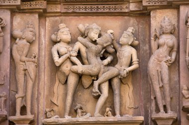 erotik khajuraho Tapınağı. Madhya pradesh, Hindistan.