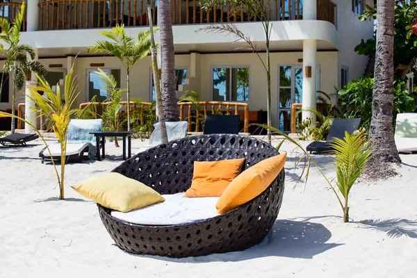 Beach chair at sunny coast. Island Malapascua, Philippines — Stock Photo, Image