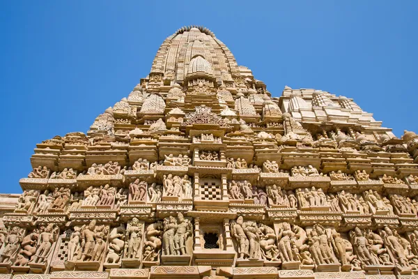 Erotický chrám v khajuraho. Madhya pradesh, Indie. — Stock fotografie
