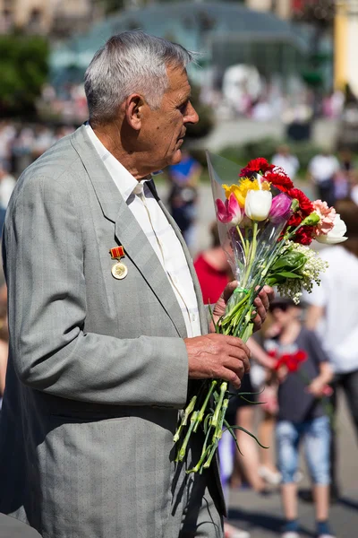 Parade overwinning in Kiev, Oekraïne — Stockfoto