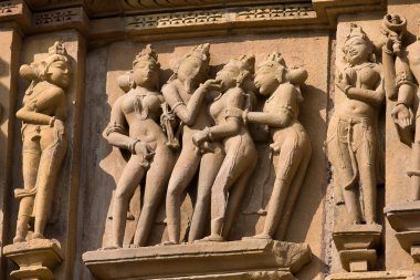 erotik khajuraho Tapınağı. Madhya pradesh, Hindistan.