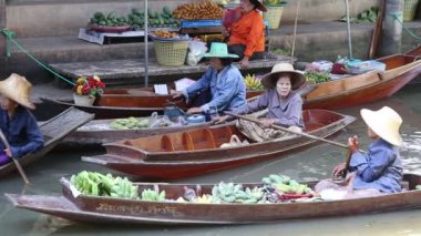 Damnoen saduak yüzen Pazar. Bangkok, Tayland