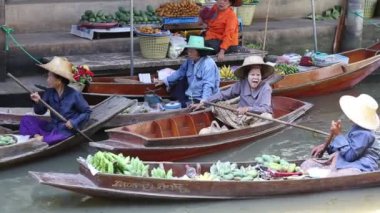 Damnoen saduak yüzen Pazar. Bangkok, Tayland