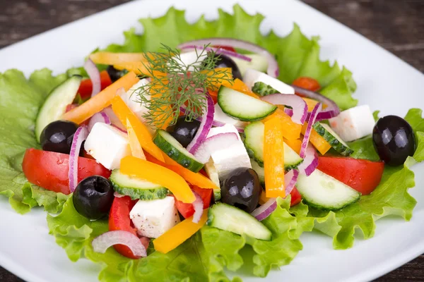 Fresh vegetable greek salad — Stock Photo, Image