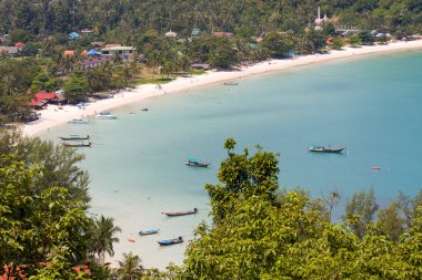 tropik ada koh Samui, Tayland. Üstten Görünüm.