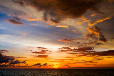 güzel sunset Beach, Tayland.