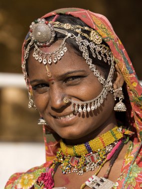 Hindistan rajasthani kadın portresi