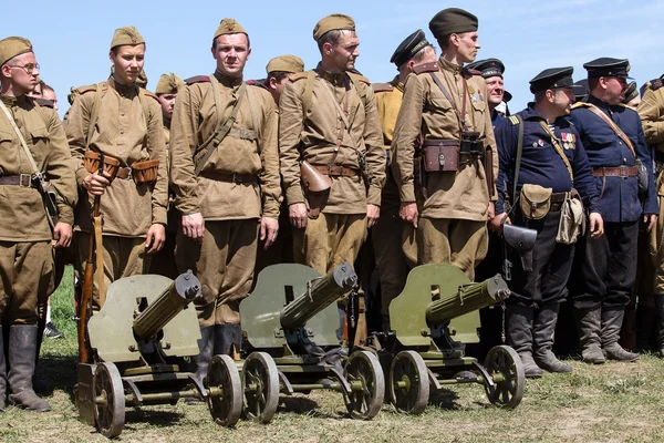 Reencenação histórica da Segunda Guerra Mundial em Kiev, Ucrânia — Fotografia de Stock