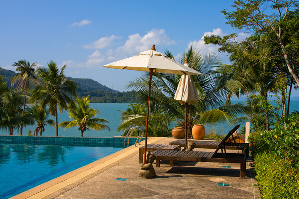 Swimming pool near the sea