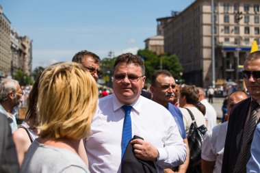 protestocular, bağımsızlık Meydanı Kiev ile Litvanya Başbakanı linas linkevicius uygun