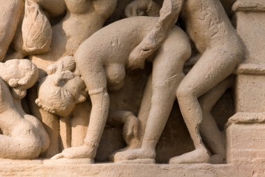 erotik khajuraho Tapınağı. Madhya pradesh, Hindistan.