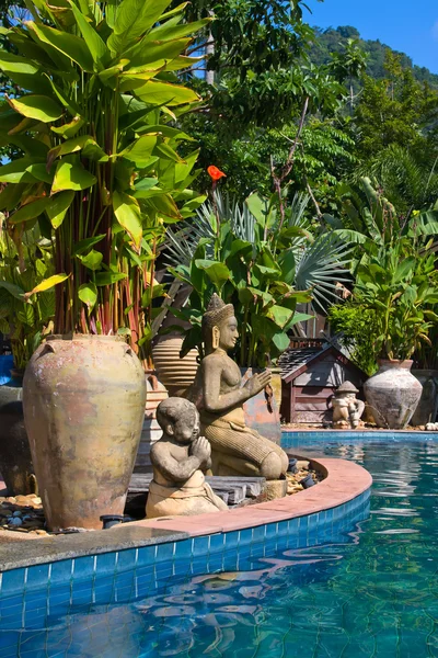 Swimming pool in spa resort . Thailand . — Stock Fotó