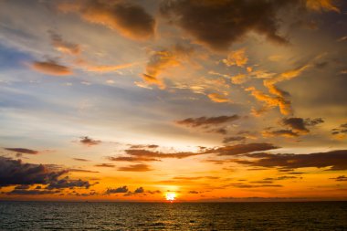 güzel sunset Beach, Tayland.