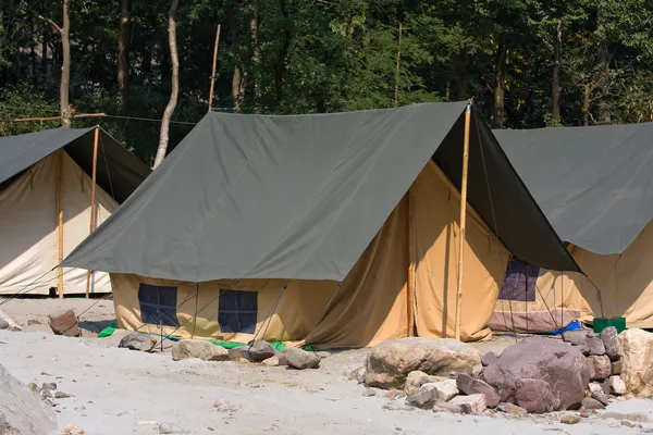 Camp on the Ganges River. India. — Stock Photo, Image
