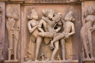 erotik khajuraho Tapınağı. Madhya pradesh, Hindistan.