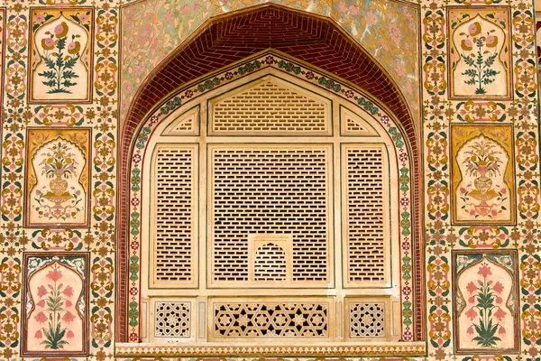 Bel modello sul muro del palazzo, Jaipur, India — Foto Stock