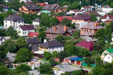 yukarıdan bir evin Kiev, Ukrayna.