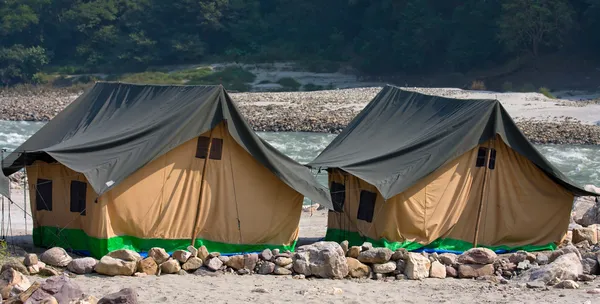 Camp auf dem Ganges River. Indien. — Stockfoto