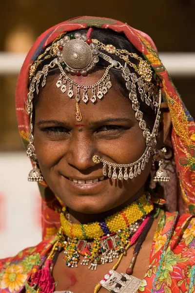 Portret van een vrouw india rajasthani Stockfoto