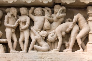 erotik khajuraho Tapınağı. Madhya pradesh, Hindistan.