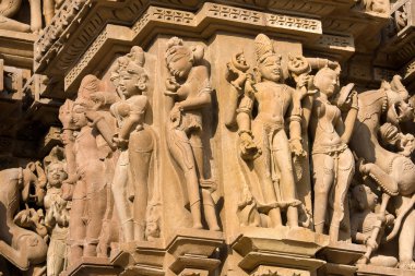 erotik khajuraho Tapınağı. Madhya pradesh, Hindistan.