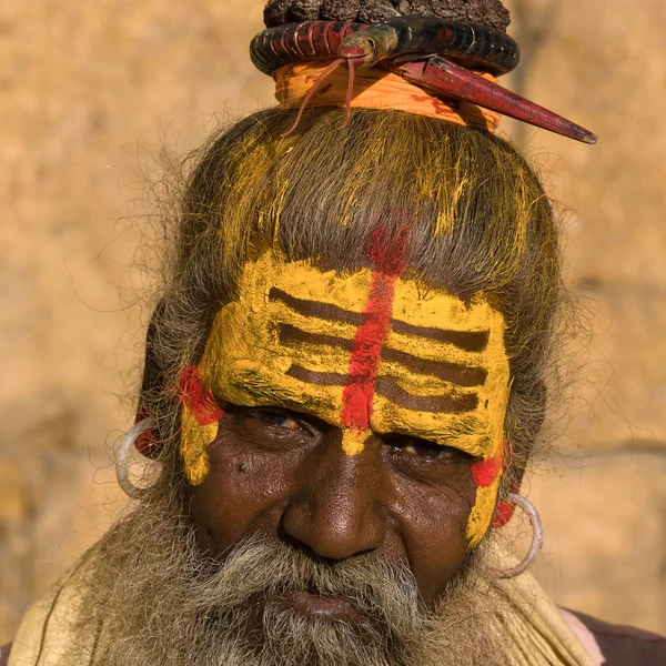Sadhu indiano, homem santo — Fotografia de Stock