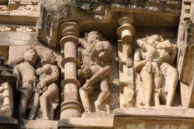 erotik khajuraho Tapınağı. Madhya pradesh, Hindistan.
