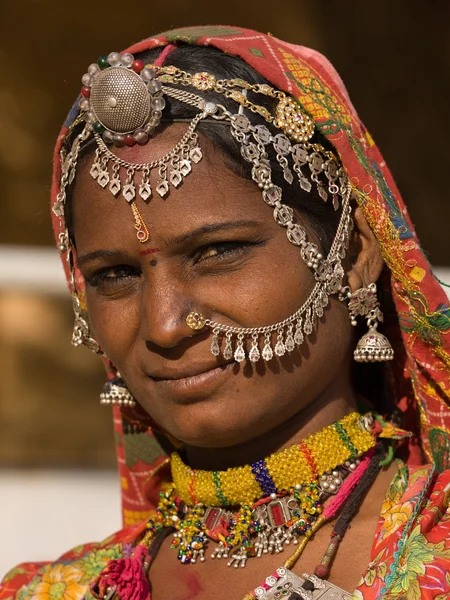 Portret van een vrouw india rajasthani Stockfoto