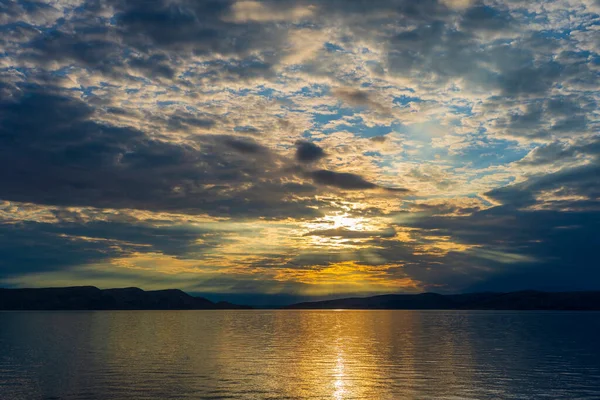 stock image Beautiful view in sunset over Adriatic sea with dramatic sky, Croatia, Central Europe, travel and nature concept