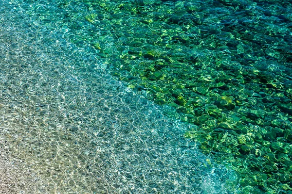 Crystal Clear Turquoise Sea Water Pebble Beach Croatia Dalmatian Coast — Stock Photo, Image