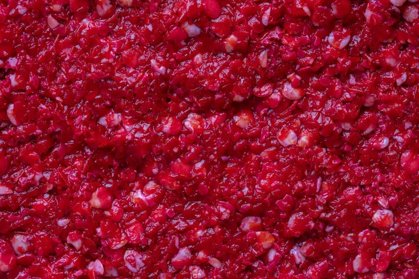 Zerkleinertes Rotes Viburnum Nach Dem Mixer Zur Herstellung Von Saft — Stockfoto