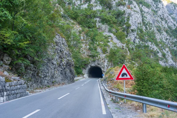 Route Asphaltée Tunnel Long Canyon Tara Nord Monténégro — Photo