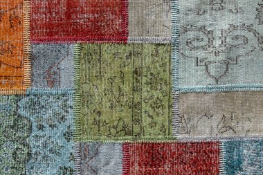 Eski Asya yamaca halısının arka planı ve dokusu. Kapat.