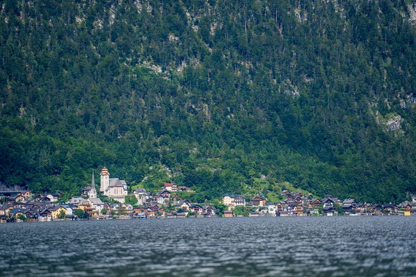 Widok Słynną Górską Wioskę Hallstatt Jezioro Alpach Austriackich Lecie Region — Zdjęcie stockowe