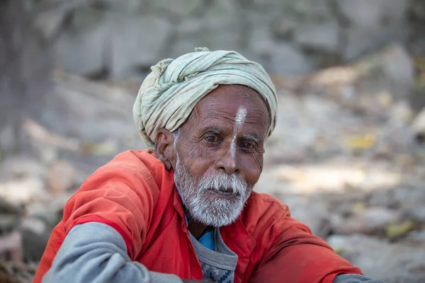Катманду Непал Октября 2016 Года Пожилой Человек Садху Гуру Позирует — стоковое фото