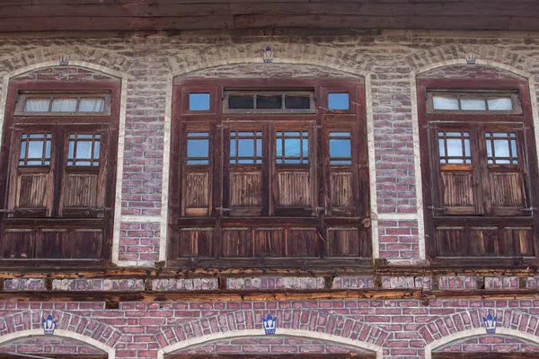 Detalle Una Casa Antigua Encuentra Zona Centro Srinagar Jammu Estado — Foto de Stock