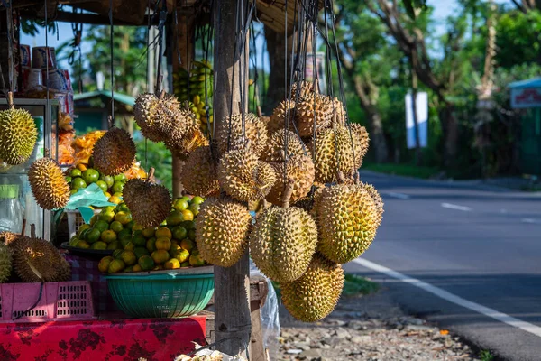 King Fruits Durian Fruit Market Close Island Bali Indonesia Ubud — Stock Photo, Image