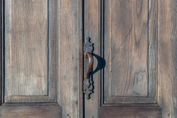 Bouton Porte Sur Porte Ancienne Bois Géorgie Gros Plan — Photo